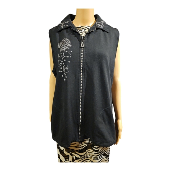 Uniqued Fashions Blinged out  Black Vest - Picture 2 of 10